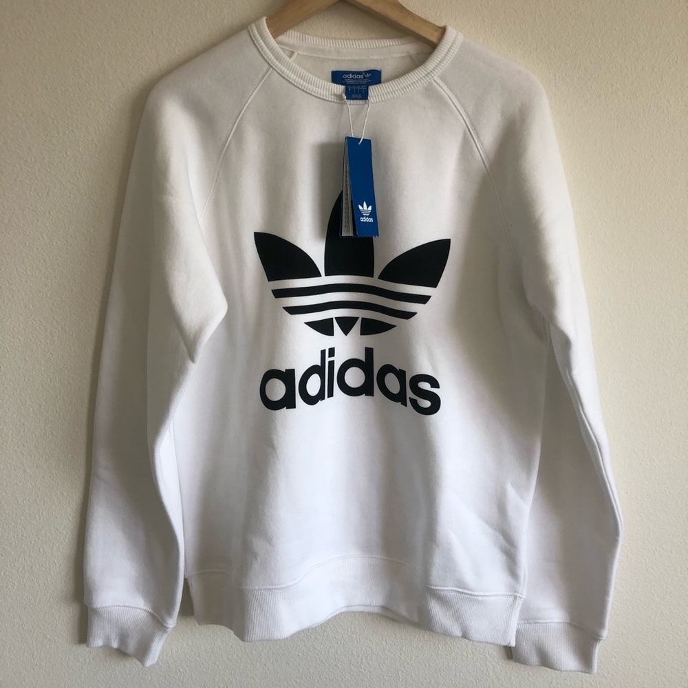 Adidas Trefoil Crew in white S
